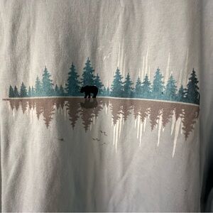 Men’s Nature-Inspired Bear and Trees Graphic Tee 3XL